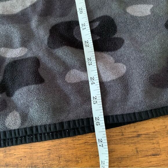 Northface Mens Camo Snap Collar Fleece Gray Black Pullover Sz S - Picture 8 of 8